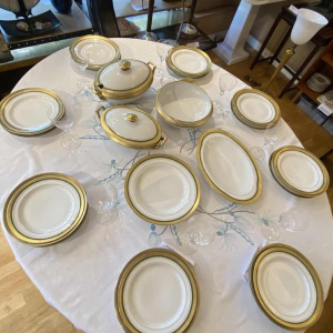 ROVINA EPINAL, dinner service 73 pieces gilded with fine gold