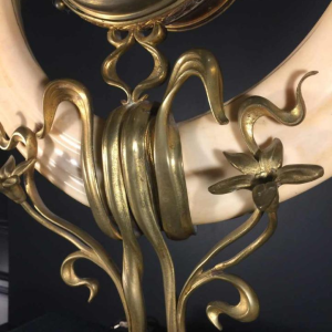 Klok, Belgische Art Nouveau school, brons, Victor Horta-stijl, circa 1900