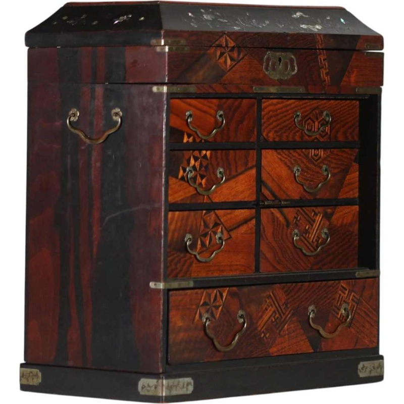 Kusuri Dansu Japonais - Apothecary set with Yosegi inlay