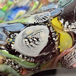 DINO MARTENS pour AURELIANO TOSO Murano, Plat verre Tutti-Frutti Millefiori 1950