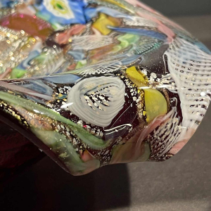 DINO MARTENS for AURELIANO TOSO Murano, Glass Dish Tutti-Frutti Millefiori 1950s