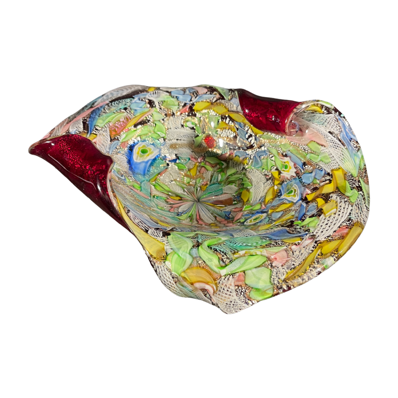 DINO MARTENS / AURELIANO TOSO Murano, Glazen Schaal Tutti-Frutti Millefiori 1950
