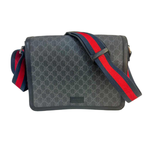 Gucci, unisex bag in leather and monogrammed canvas