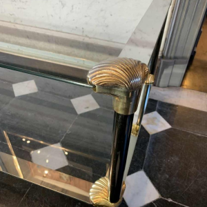 Seashell' salontafel, gouden messing, Hollywood Regency stijl, jaren 70