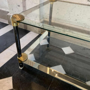 Seashell' salontafel, gouden messing, Hollywood Regency stijl, jaren 70