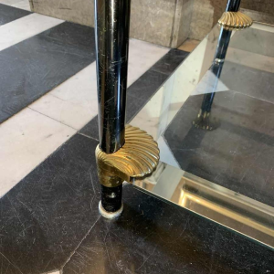 Seashell' Coffee Table, Brass & Glass, Hollywood Regency Style, ca 1970s