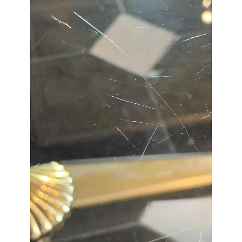 Seashell' Coffee Table, Brass & Glass, Hollywood Regency Style, ca 1970s