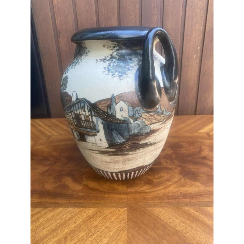 Vase Poterie De Ciboure, signé Richard Le Coronne