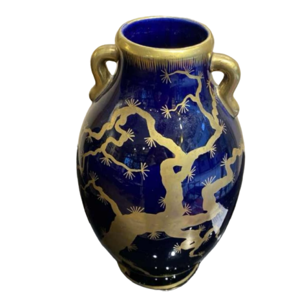 Grand vase en céramique signé Gustave Asch 1900 Art Nouveau, japonisant