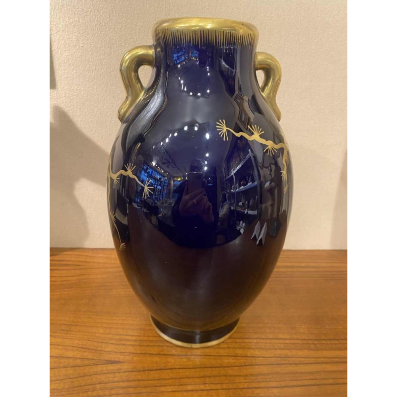 Large ceramic vase signed Gustave Asch 1900 Art Nouveau, Japanese style