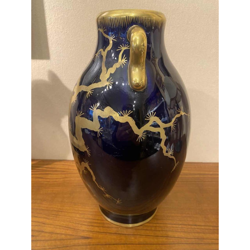 Large ceramic vase signed Gustave Asch 1900 Art Nouveau, Japanese style