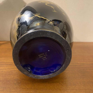 Grand vase en céramique signé Gustave Asch 1900 Art Nouveau, japonisant