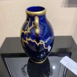 Large ceramic vase signed Gustave Asch 1900 Art Nouveau, Japanese style