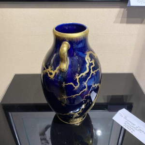 Grand vase en céramique signé Gustave Asch 1900 Art Nouveau, japonisant