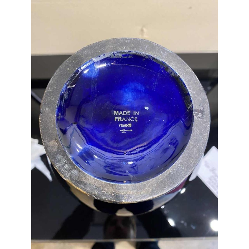 Grote keramieken vaas gesigneerd Gustave Asch 1900 Art Nouveau, Japanse stijl