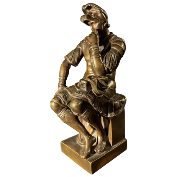 SAUVAGE Ron Liod - Bronze H. LUPPENS Sculpture " Lorenzo de Medici " d'aprÃ¨s MichelAngelo