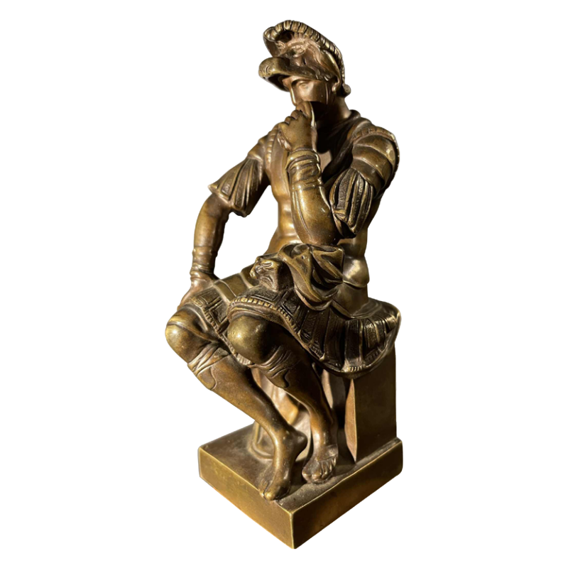 SAUVAGE Ron Liod - Bronze H. LUPPENS Sculpture " Lorenzo de Medici " d'aprÃ¨s MichelAngelo