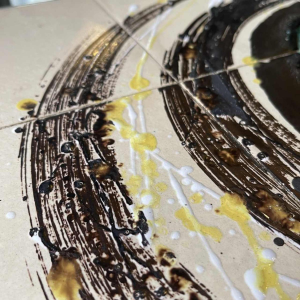 DE NISCO, coffee table ceramic metal chrome Abstract belgian Design, ca 1960