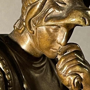 SAUVAGE Ron Liod - Bronze H. LUPPENS Sculpture " Lorenzo de Medici " d'aprÃ¨s MichelAngelo