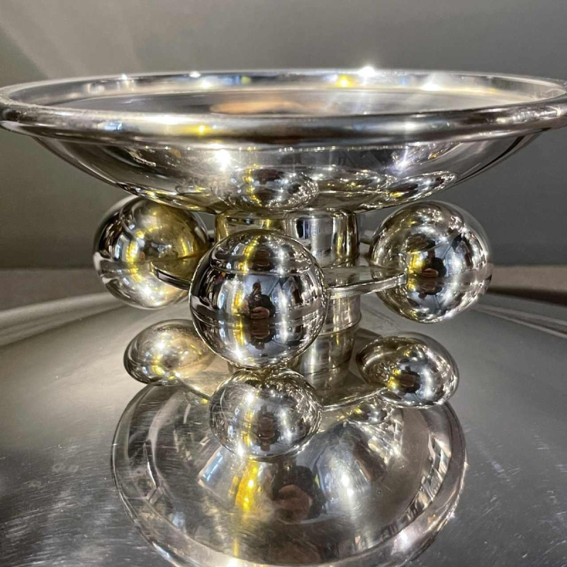 LUC LANEL pour CHRISTOFLE, " Le Normandie " Coupe / Plateau Art DeÂ´co, 1931