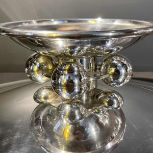 LUC LANEL pour CHRISTOFLE, " Le Normandie " Coupe / Plateau Art DeÂ´co, 1931