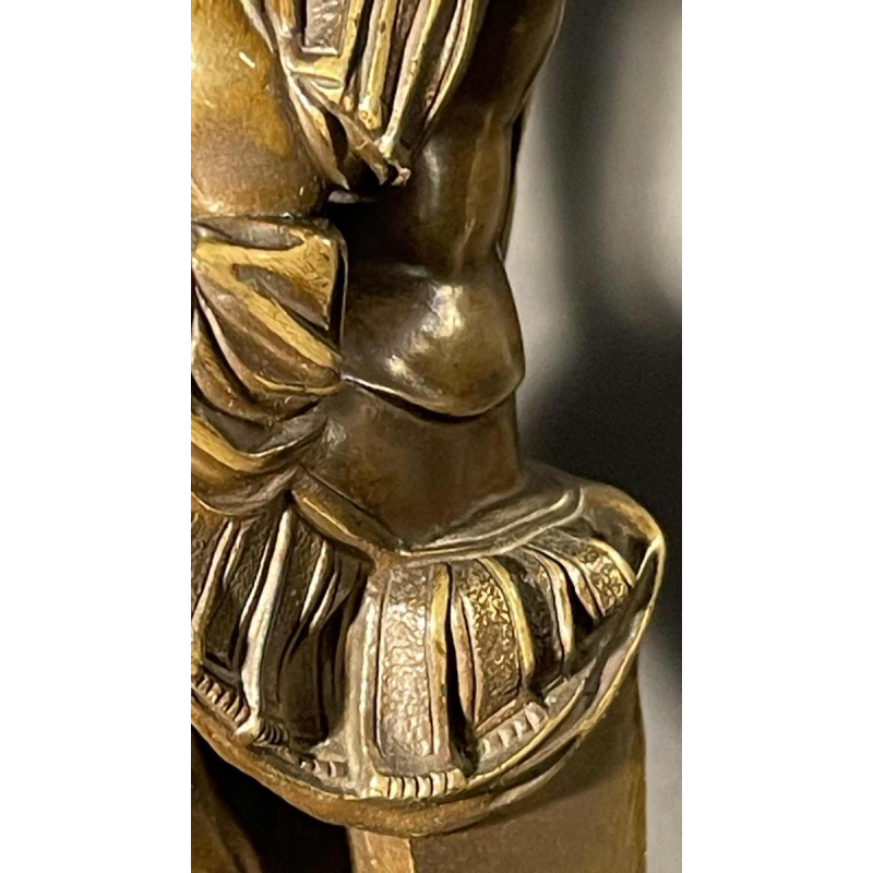 SAUVAGE Ron Liod - Bronze H. LUPPENS Sculpture " Lorenzo de Medici " d'aprÃ¨s MichelAngelo