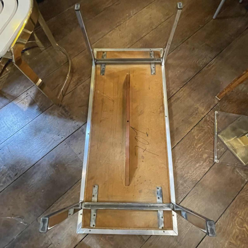 DE NISCO, salontafel keramiek metaal chroom, belgisch Abstract Design, ca 1960