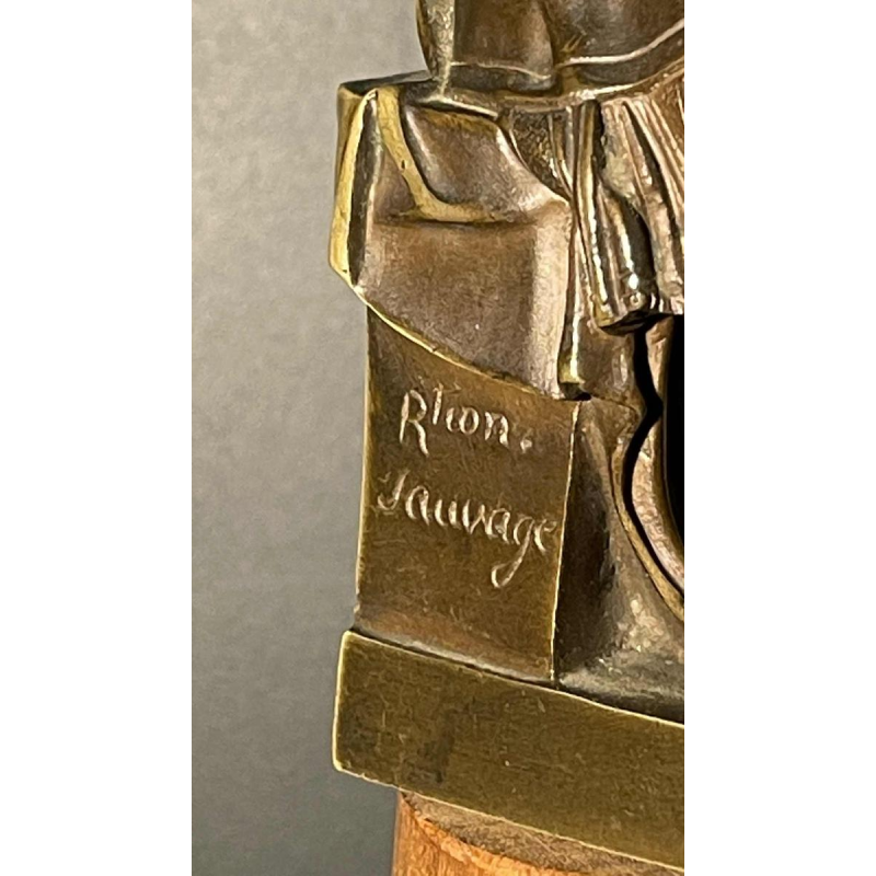 SAUVAGE Ron Liod - Bronze H. LUPPENS " Sculpture Lorenzo de Medici " after MichelAngelo