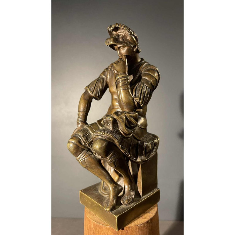 SAUVAGE Ron Liod - Bronze H. LUPPENS " Sculpture Lorenzo de Medici " after MichelAngelo
