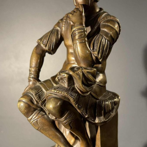 SAUVAGE Ron Liod - Bronze H. LUPPENS " Sculptuur Lorenzo de Medici " d'après MichelAngelo