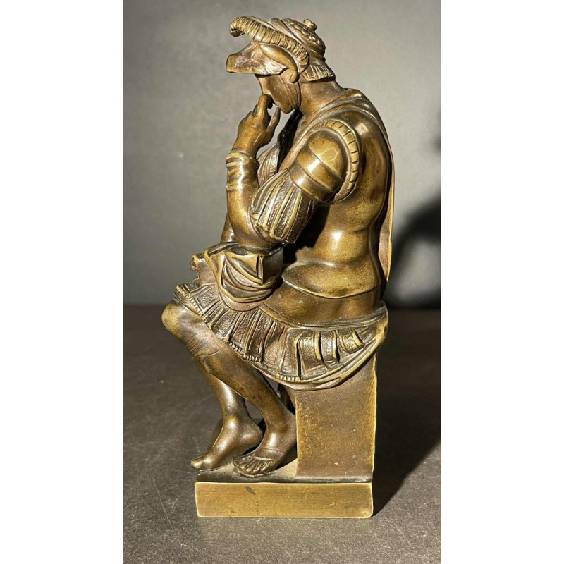 SAUVAGE Ron Liod - Bronze H. LUPPENS Sculpture " Lorenzo de Medici " d'aprÃ¨s MichelAngelo
