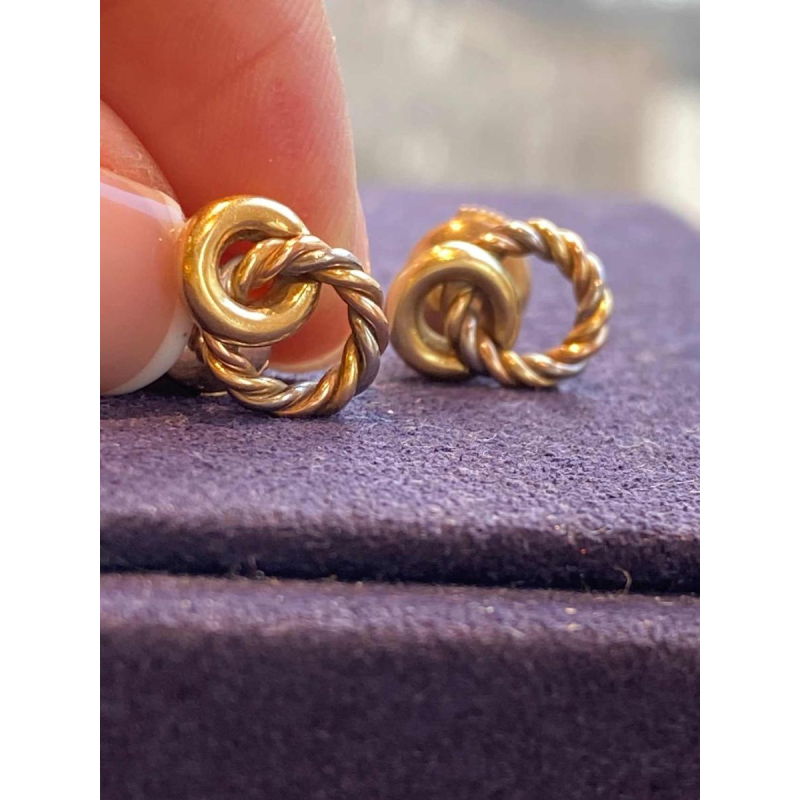 Three gold earrings, ca 1980