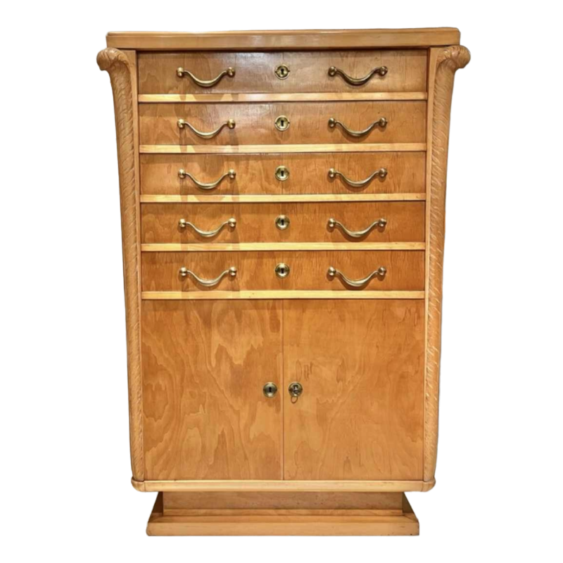 Meuble chiffonnier Art Déco belge en érable sycomore , ca 1930