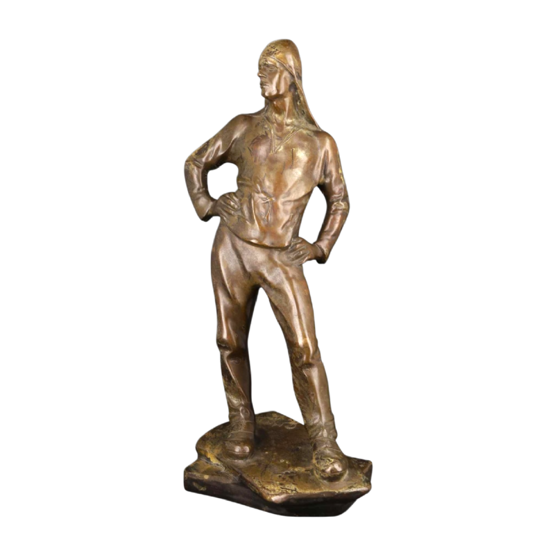 Constantin Meunier "Le débardeur d'Anvers' sculpture en bronze patiné, ca 1890
