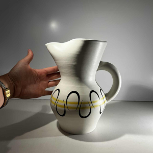 ANDRE BAUD for VALLAURIS, ceramic jug and 6 glasses set, ca 1960