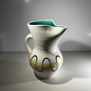 ANDRE BAUD pour VALLAURIS, service cruche et 6 verres en céramique, ca 1960