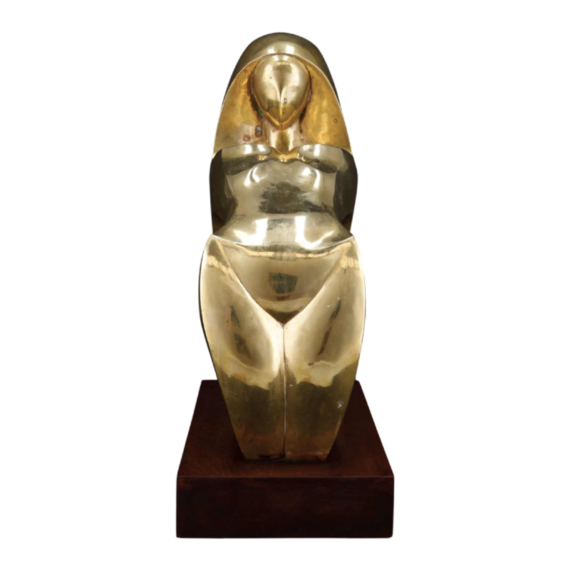 Jannu 'Nue abstraite' sculpture contemporaine en cuivre