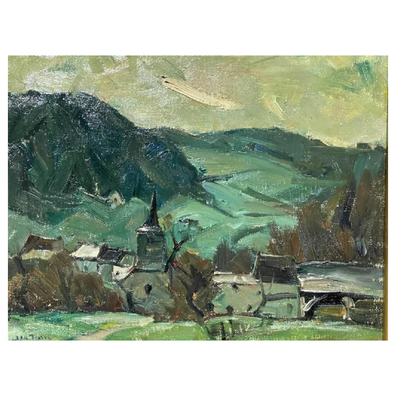 Albert RATY (1889-1970): « Le village de Resteigne » huile/toile 38x46 cm