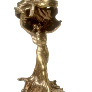 Raoul Larche “Loie Fuller” sculpture Dancer lamp in bronze, Art Nouveau, ca 1900