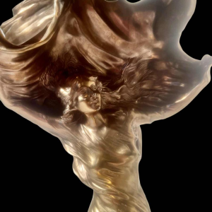 Raoul Larche “Loie Fuller“ sculpture Lampe danseuse en bronze Art Nouveau, ca 1900