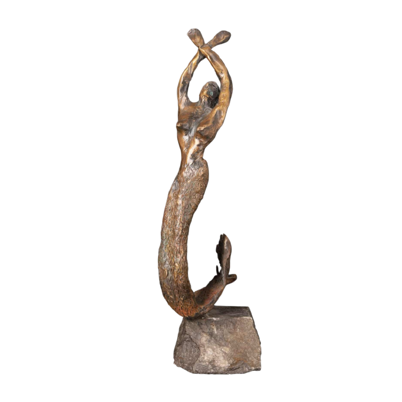 Guy Degrenne 'La sirène' sculpture en bronze