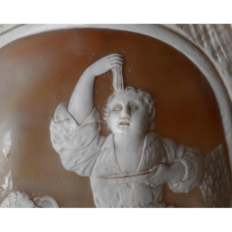 Shell with cameo carved in relief, 19th century
