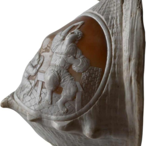 Shell with cameo carved in relief, 19th century