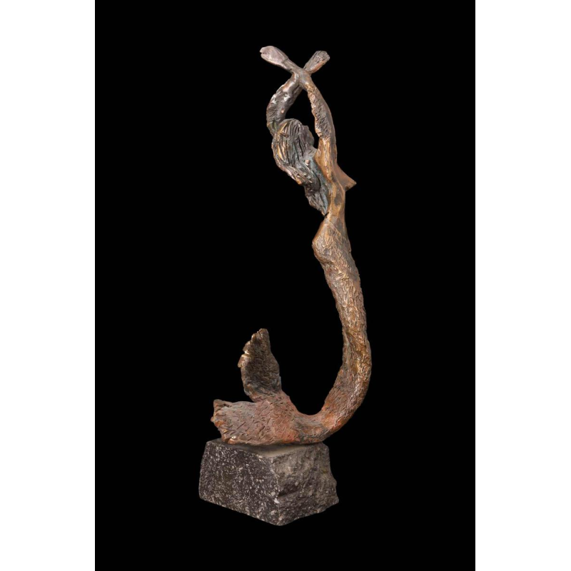 Guy Degrenne 'De zeemeermin' bronzen sculptuur