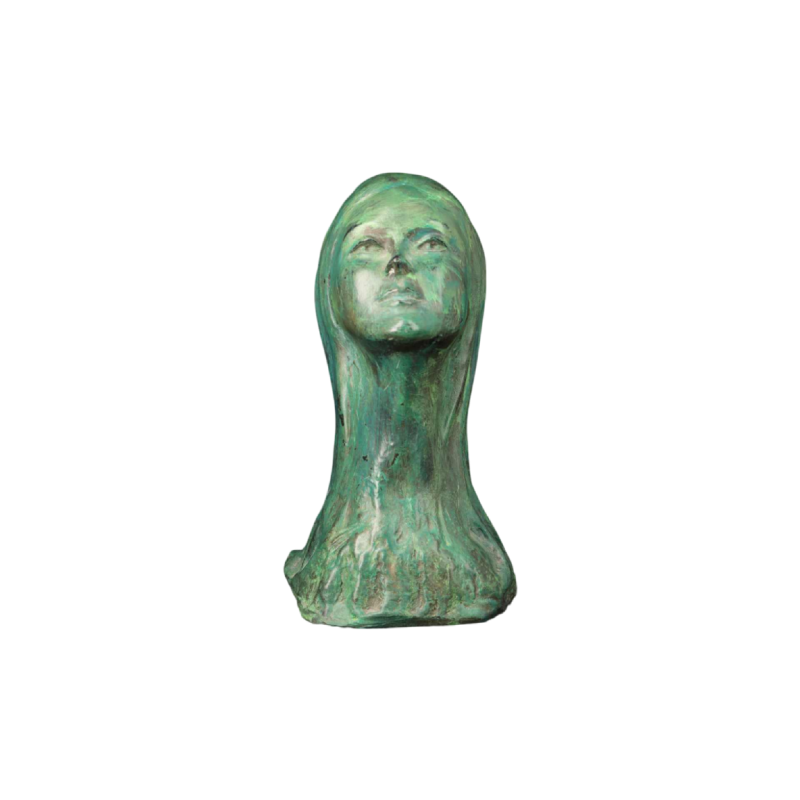 Charles Delporte 'Buste de jeune femme' sculpture en matériaux composites