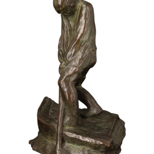 Frans van der Smissen "De staande man" sculptuur in gepatineerd brons, eerste helft 20e eeuw