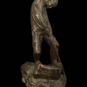 Frans van der Smissen "The Standing Man "sculpture in patinated bronze, first half 20th century