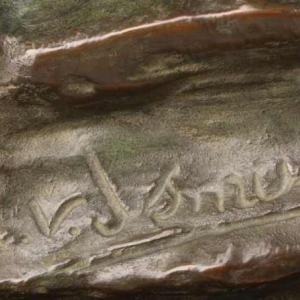 Frans van der Smissen "The Standing Man "sculpture in patinated bronze, first half 20th century