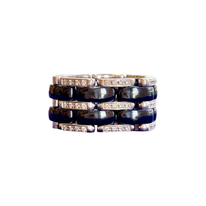 CHANEL “ULTRA” scharnierende ring, goud, keramiek en diamanten