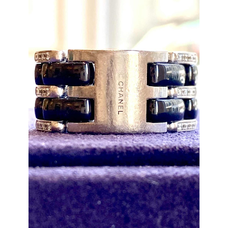 CHANEL “ULTRA” scharnierende ring, goud, keramiek en diamanten